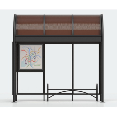 Autobusų stotelės stoginė, paviljonas su informaciniu stendu 'Modena 311-Bis'