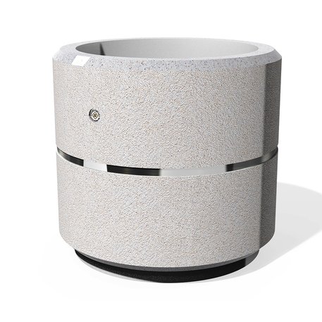 Apvalus betoninis vazonas – gėlinė, padengta smulkia granito skaldele 'Premium / Ø60xH/55cm / BS-16'