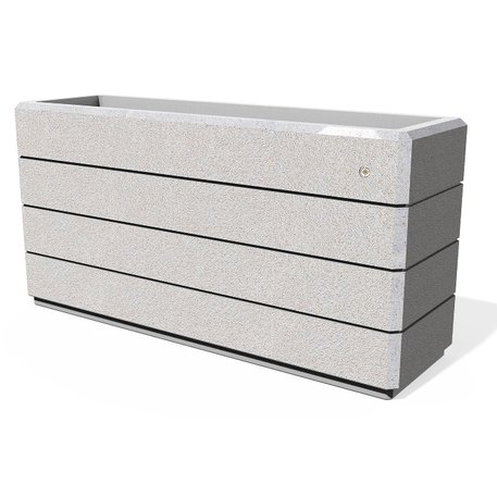 Kvadratinis betoninis vazonas – gėlinė, padengta smulkia granito skaldele 'Premium / 150x45xH/75cm_BS-132'