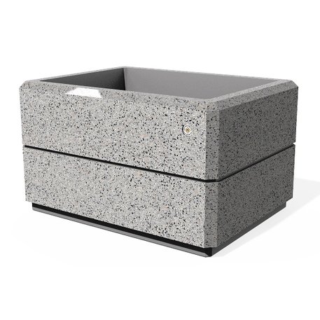 Kvadratinis betoninis vazonas – gėlinė, padengta smulkia granito skaldele 'Premium / 77x58xH/45cm_BS-177'