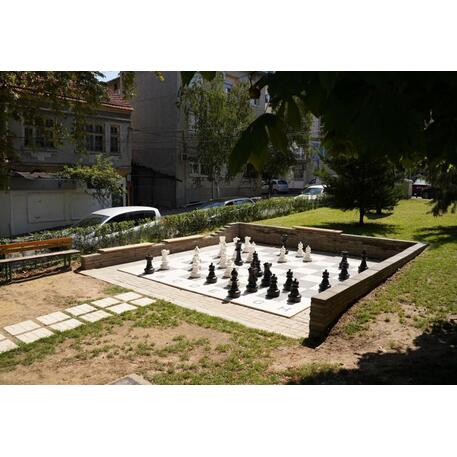 Concrete Outdoor Chess Area with a Terrazzo-Structured Surface 'BS-162'
