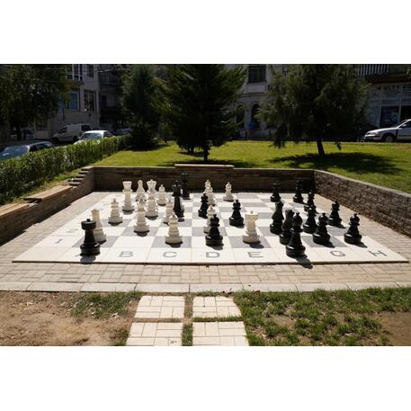 Concrete Outdoor Chess Area with a Terrazzo-Structured Surface 'BS-162'