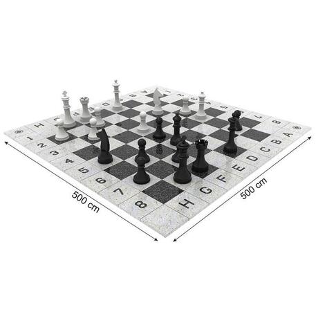 Concrete Outdoor Chess Area with a Terrazzo-Structured Surface 'BS-162'