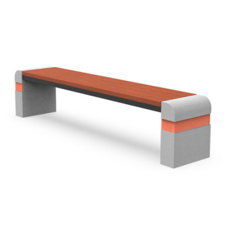 Betoninis suolas be atlošo su medine sėdima dalimi 'Genewa 01340'