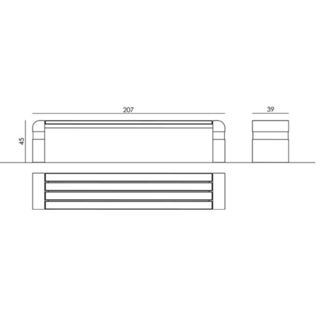 Betoninis suolas be atlošo su medine sėdima dalimi 'Genewa 01340'