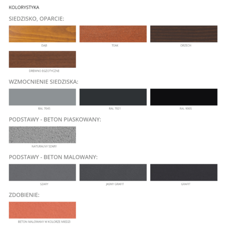 Betoninis suolas be atlošo su medine sėdima dalimi 'Genewa 01340'