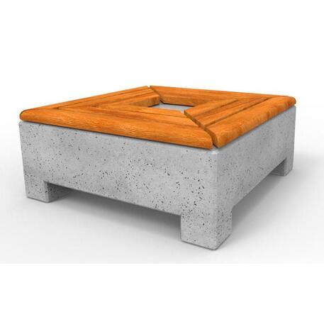 Betoonpink ilma seljatoeta ja Iroko puidu istumisosaga 'Premium Collection / STF/08-02-06/MDL'