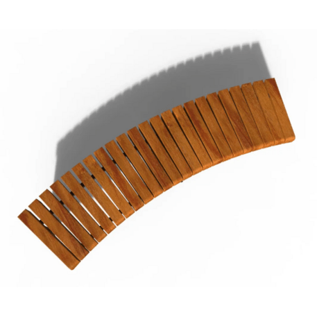 Metal bench without backrest made of Iroko wood 'Premium Collection / STF/24-02-19/MDL'