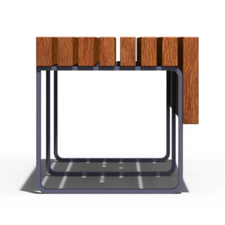 Metalinis suolas (suoliukas) be atlošo, pagamintas iš Iroko medienos 'Premium Collection / STF/22-02-05/MDL'