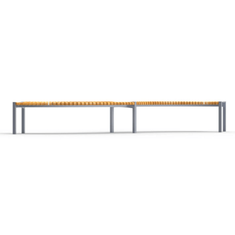 Metalinis suolas (suoliukas) be atlošo, pagamintas iš Iroko medienos 'Premium Collection / STF/20-02-15_05/MDL'