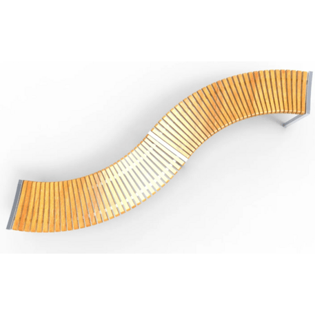 Metalinis suolas (suoliukas) be atlošo, pagamintas iš Iroko medienos 'Premium Collection / STF/20-02-15_05/MDL'