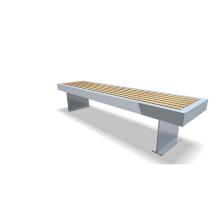 Metalinis suolas (suoliukas) be atlošo, pagamintas iš Iroko medienos 'Premium Collection / STF/13-02-87/MDL'