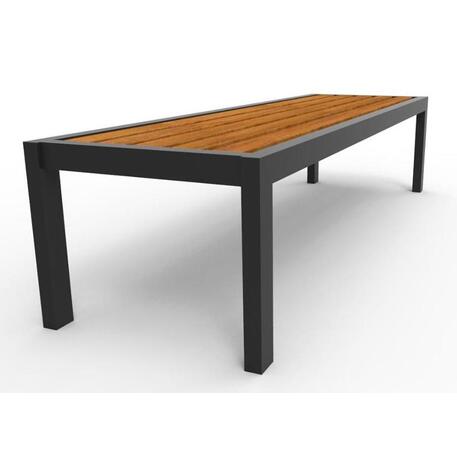 Metalinis suolas (suoliukas) be atlošo, pagamintas iš Iroko medienos 'Premium Collection / STF/13-02-23/MDL'