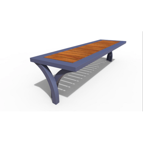 Metalinis suolas (suoliukas) be atlošo, pagamintas iš Iroko medienos 'Premium Collection / STF/07-02-01/MDL'