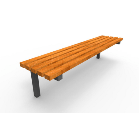 Metalinis suolas (suoliukas) be atlošo, pagamintas iš Iroko medienos 'Premium Collection / STF/04-01-01_03/MDL'