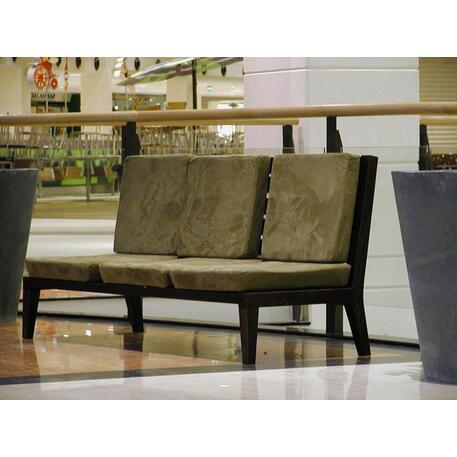 Klasikinio stiliaus medinis suoliukas su atlošu, iš Iroko medienos 'Premium Collection / STF/10-27-17/MDL'