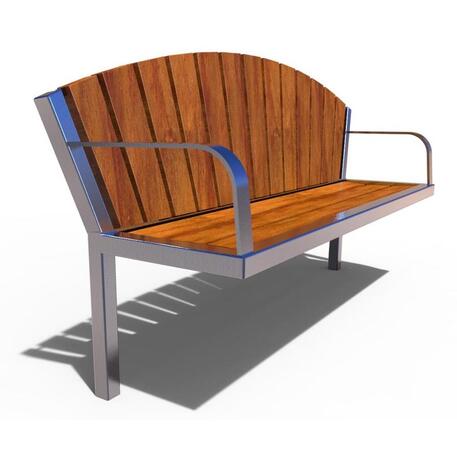 Lauko / Vidaus metalinis suolas su atlošu, IROKO medienos apdaila 'Premium Collection / STF/13-04-94/MDL'