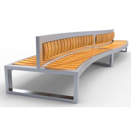 Dvipusis metalinis suolas su atlošu, pagamintas iš Iroko medienos 'Premium Collection / STF/13-04-76_01/MDL'