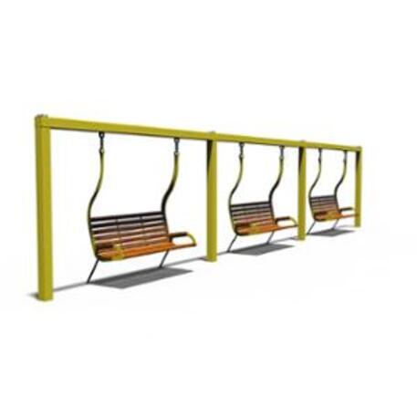 Metalinės lauko supynės su iroko medienos suolu 'Premium Collection / STF/22-31-05/MDL'