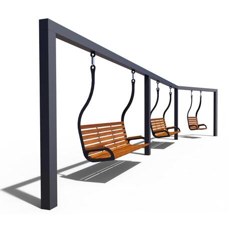 Metalinės lauko supynės su iroko medienos suolu 'Premium Collection / STF/22-31-05/MDL'