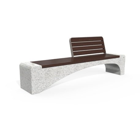 HPC Terrazzo betoninis suolas su atlošu ir medine sėdimąja dalimi BS-247 | Urban Premium Collection