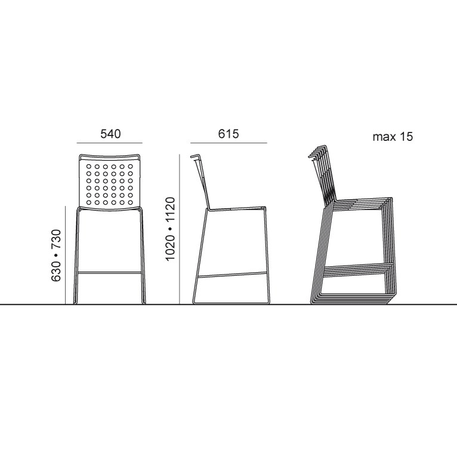 Krzesło metalowe do kawiarni, tarasów, parków 'Busy 3'