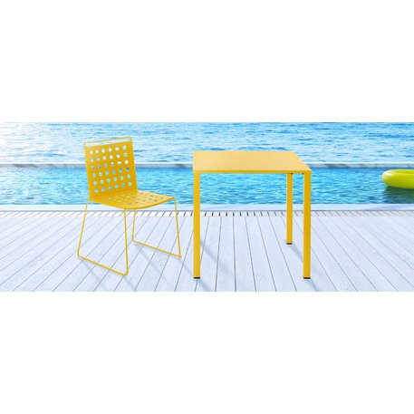 Metal square table for cafes, terraces 'Moontable_80x80cm'