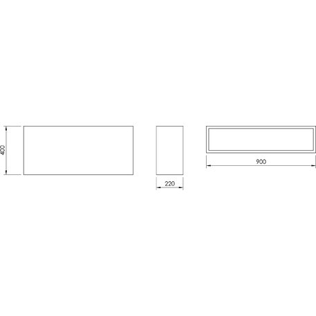 Pflanzkübel aus Beton '900x220xH/400mm_DUR002.04'