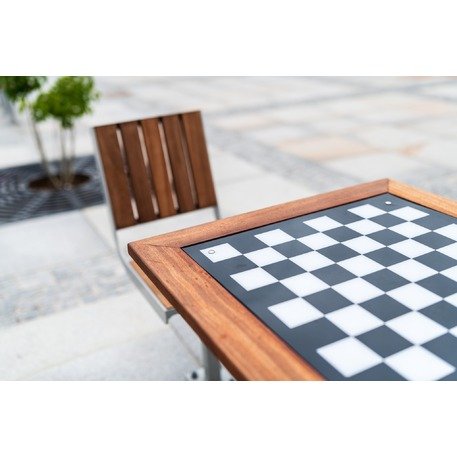 Metalowy stół szachowy i krzesła 2 szt. 'BD/TCH110.00/MDL'