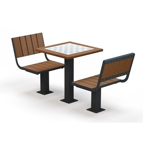 Metalowy stół szachowy i krzesła 2 szt. 'BD/TCH110.00/MDL'