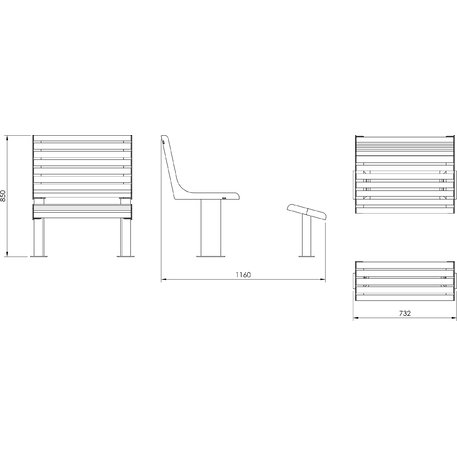 Metal bench 'BD/VITA_LVI294.06.b/MDL'