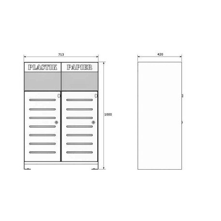 Metal litter bin for sorting 'Ajaks II 2x80L'