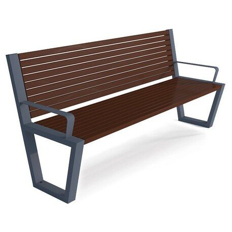 Metal bench with backrest 'BDS_MBG/38-190cm'