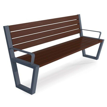 Metal bench with backrest 'BDS_MBG/41-190cm'