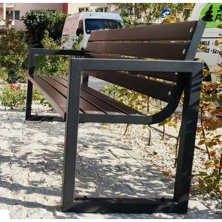 Metal bench with backrest 'BDS_MBG/51-190cm'