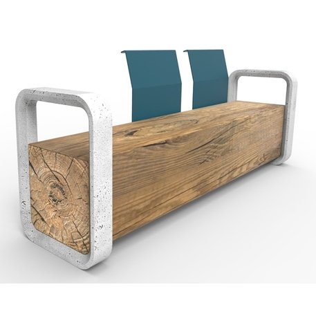 Solid wood bench with backrest, made of oak wood 'Premium Collection / STF/27-04-10/MDL'