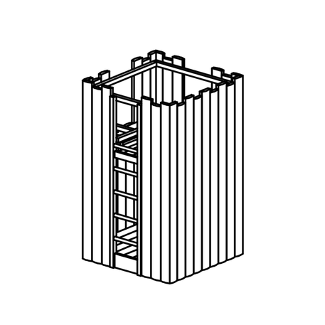 Children's playground element 'L3.20500 _Square Tower, larch with ladder and steel feet'