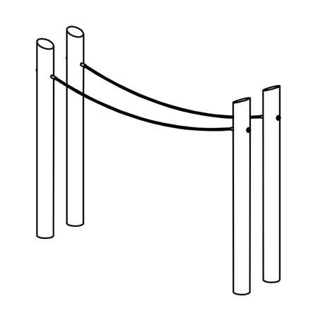 Laste mänguväljaku element 'L3.68500_Double Hanging Rope'