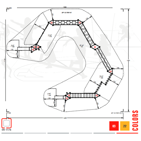 Vaikų žaidimo aikštelės kompleksas 'MBG-1075/EP 12-7001-R03'