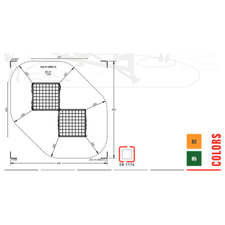 Vaikų žaidimo aikštelės laipiojimo kompleksas 'MBG-1085/EQ 21-0002-G05'