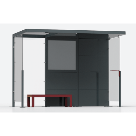 Autobusų stotelės stoginė, paviljonas 3 modulių 'Premium / Io_604-PE-3-COMP1'