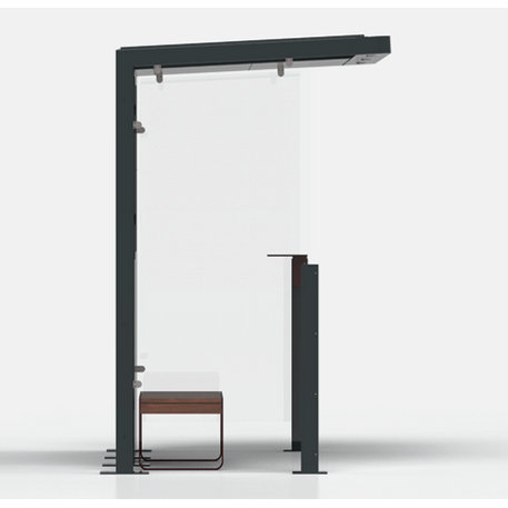 Autobusų stotelės stoginė, paviljonas 3 modulių 'Premium / Io_604-PE-3-COMP1'