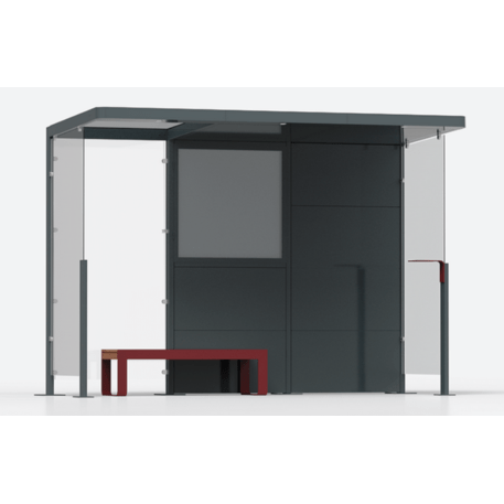 Autobusų stotelės stoginė, paviljonas 3 modulių 'Premium / Io_604-PE-3-COMP1'