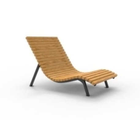 Metal lounge chair with wooden seat 'BD/PLDS001/MDL'