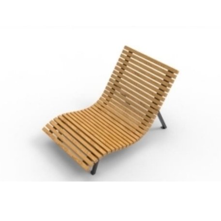 Metal lounge chair with wooden seat 'BD/PLDS001/MDL'