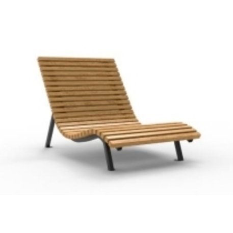 Metal lounge chair with wooden seat 'BD/PLDS001/MDL'