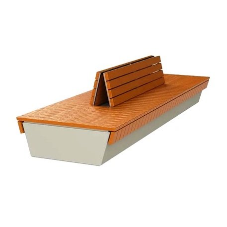 Betoninis suolas su atlošu ir medine sėdima dalimi 'BDS/LB340/MDL'