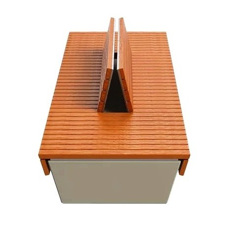 Betoninis suolas su atlošu ir medine sėdima dalimi 'BDS/LB340/MDL'