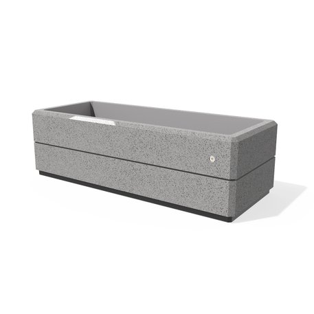 Kvadratinis betoninis vazonas – gėlinė, padengta smulkia granito skaldele 'Premium / 150x60xH/45cm / BS-352'