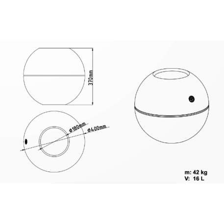 Apvalus betoninis terrazo vazonas (gėlinė) 'Premium / Ø40xH/37cm / BS-376'